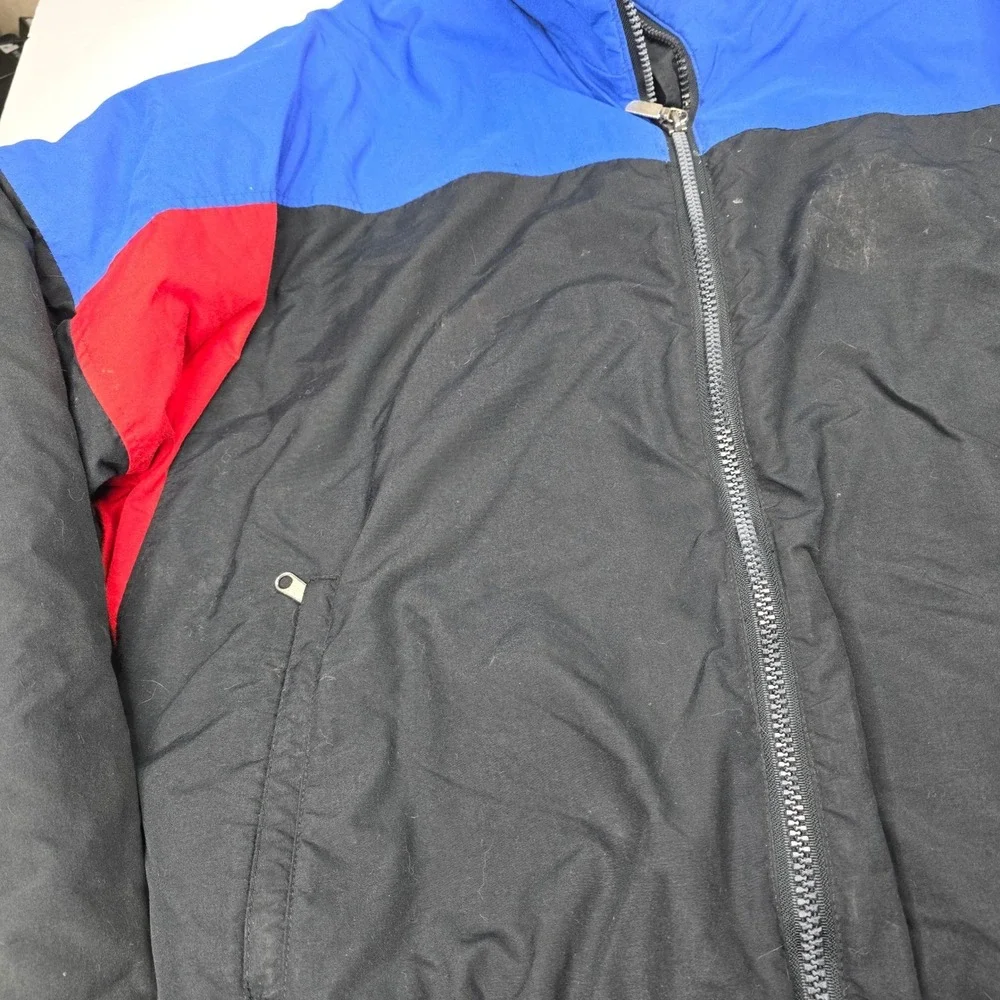 The North Face Colorblock Puffer Jacket Blue‎ Red Black Zip Up Insulated XL USA
